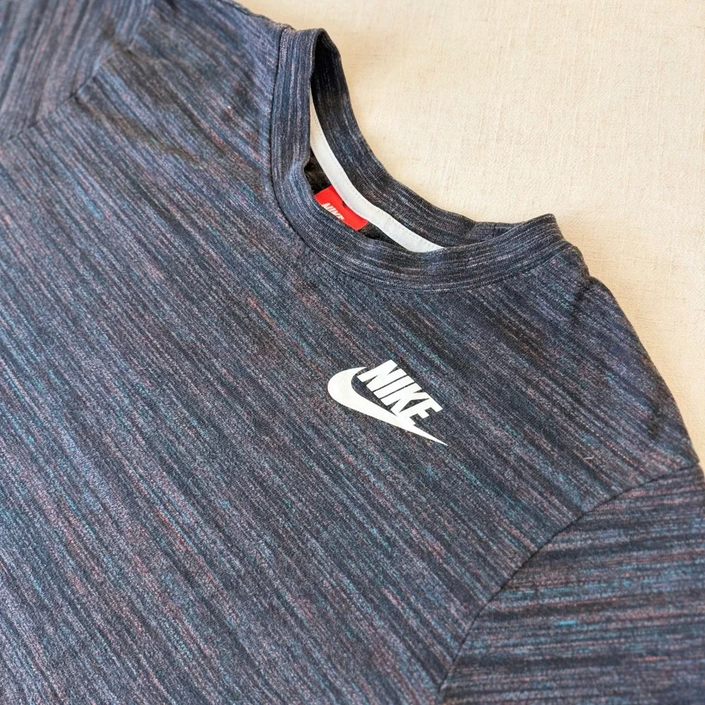 Nike Sportswear Space Dye Long‎ Sleeve Crewneck Top Charcoal Grey M
